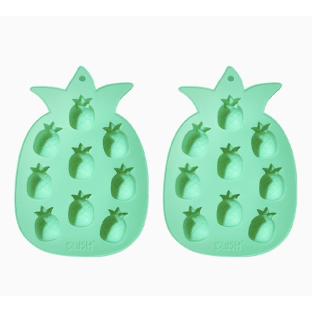 Set of 2 Pineapple Ice Cube Tray NWT Silicone Mold Tropical Cocktail‎ Barware